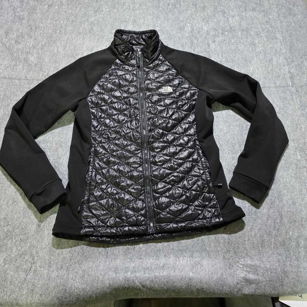 The North Face Hybrid Jacket Womens Large Black ThermoBall Quilted Softshell
